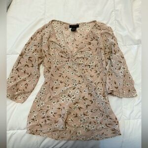 The Limited Floral Blouse in Soft Pink 100% silk y2k